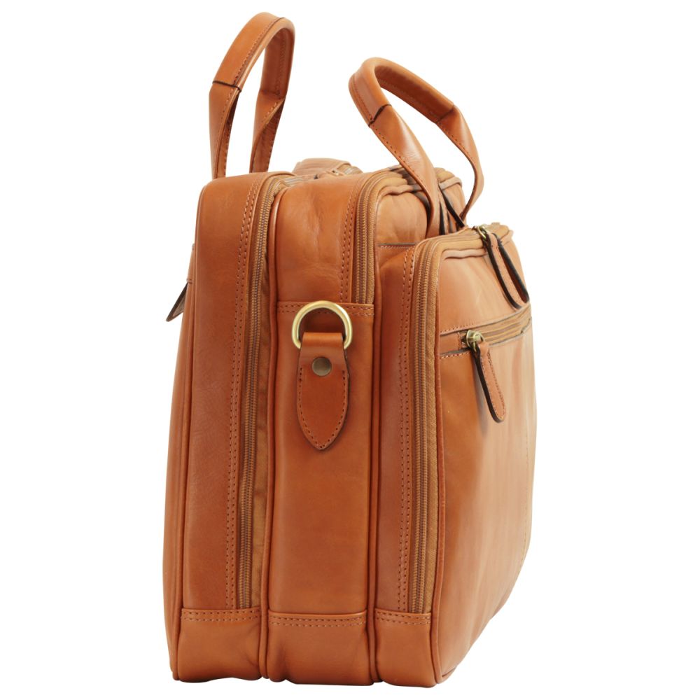 Italian Leather Briefcase - Brown Colonial | 209589CO US | Old