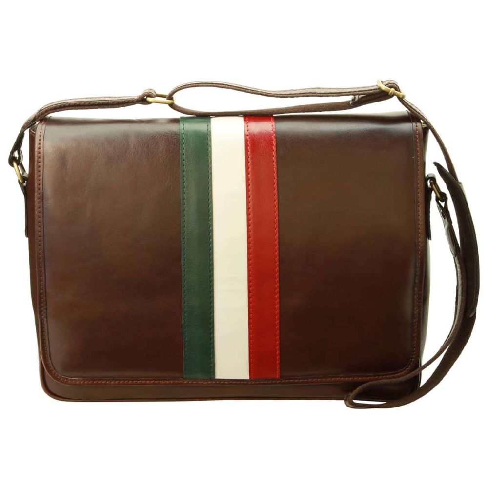 Italian Flag - Messenger Bag - Dark Brown | 405089TM US | Old