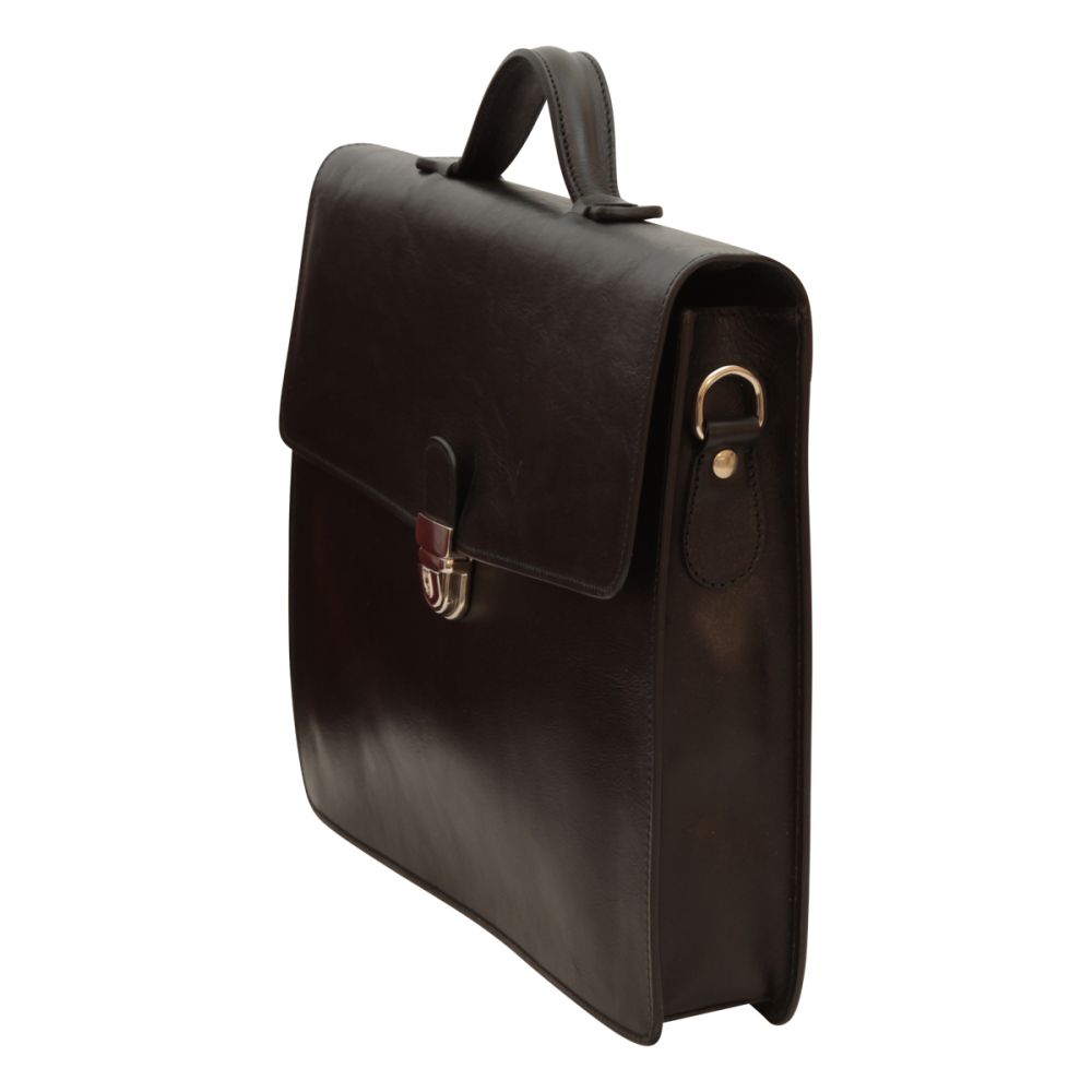 Business leather briefcase black | 407589NE US | Old Angler Firenze