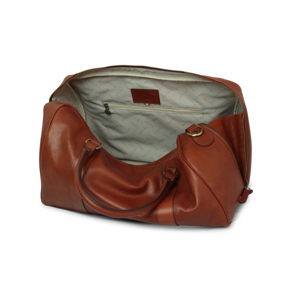 Full grain leather travel bag - brown|414891MA|Old Angler Firenze