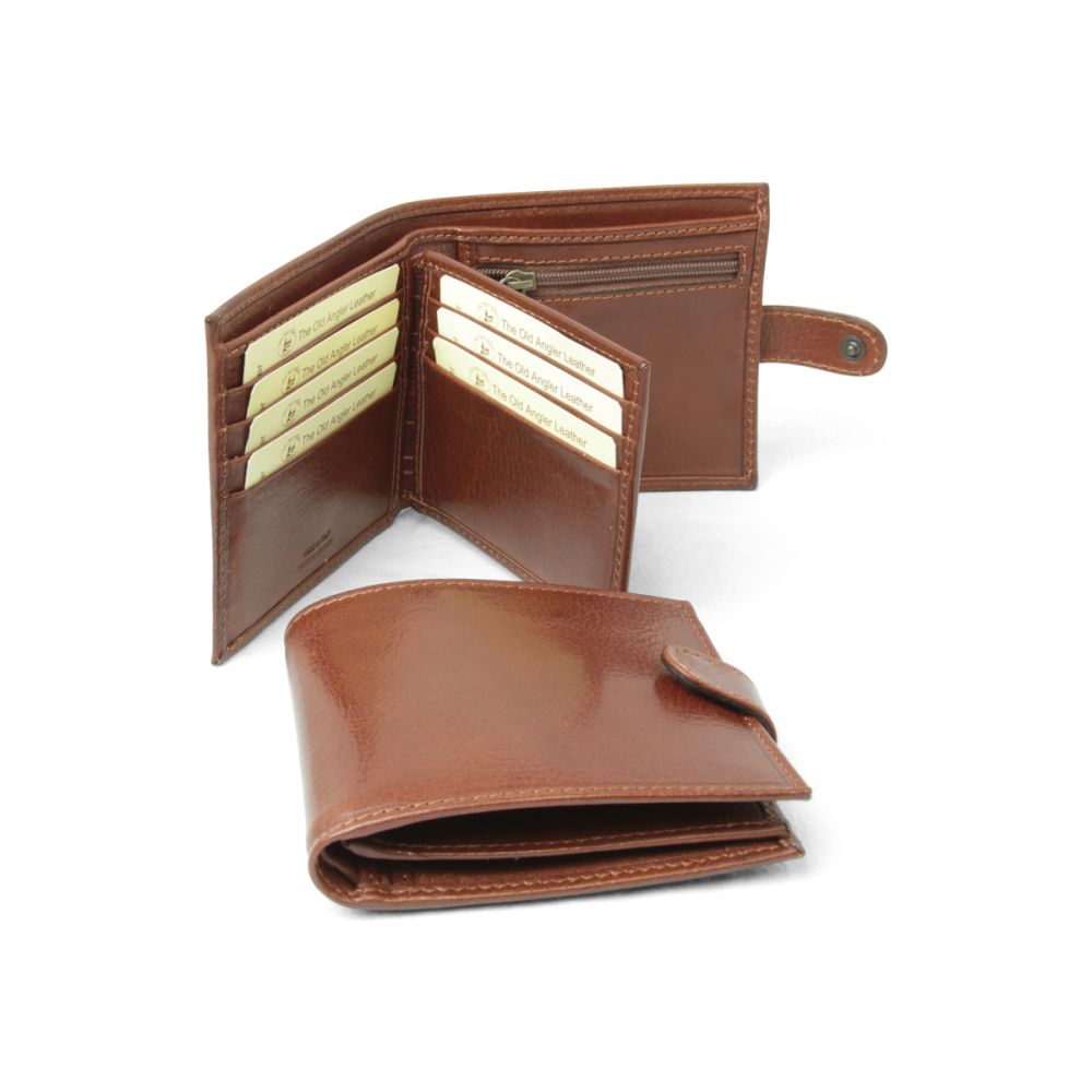 財布・ケース・小物入れ TANDEY vintage brown leather wallet Three Part Leather Wallet with coin pocket with zipper - Brown