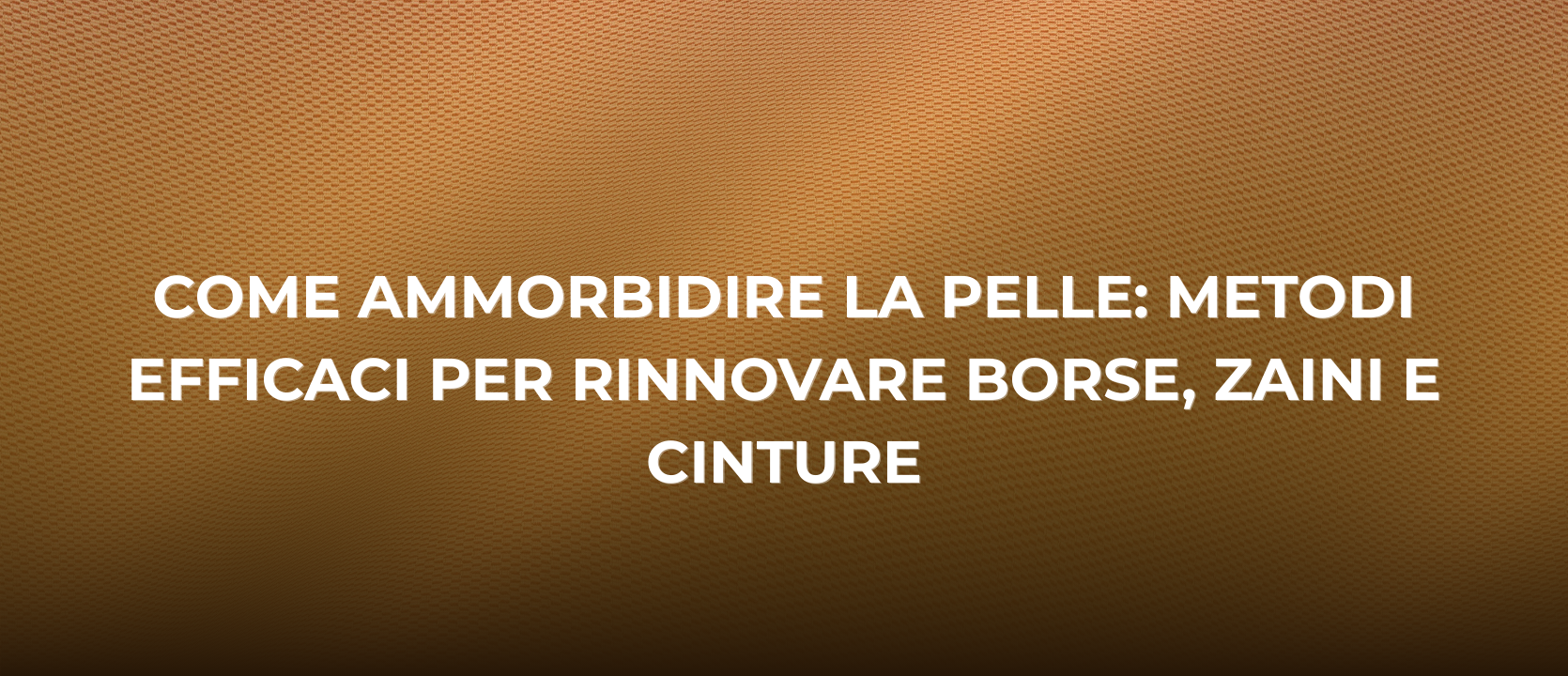 Come Ammorbidire la Pelle di Borse, Zaini e Cinture