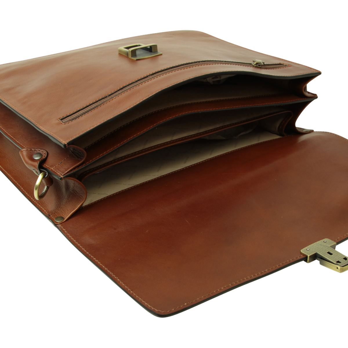 Leather Laptop Briefcase - Brown | 052805MA US | Old Angler Firenze