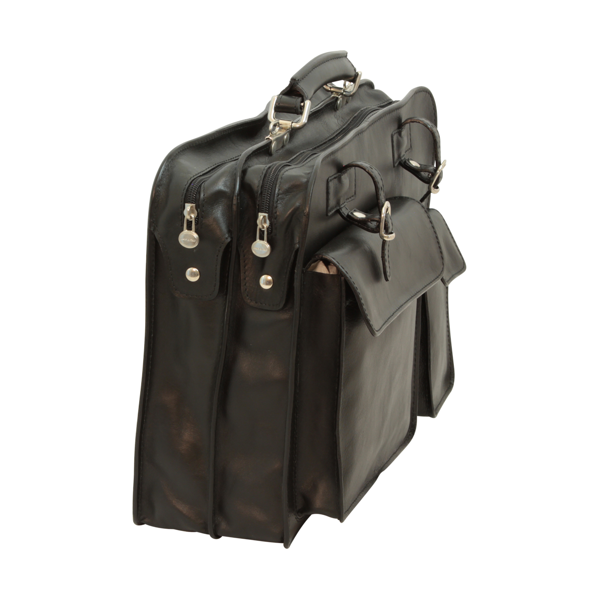 Leather Briefcase - Black | 006289NE US | Old Angler Firenze