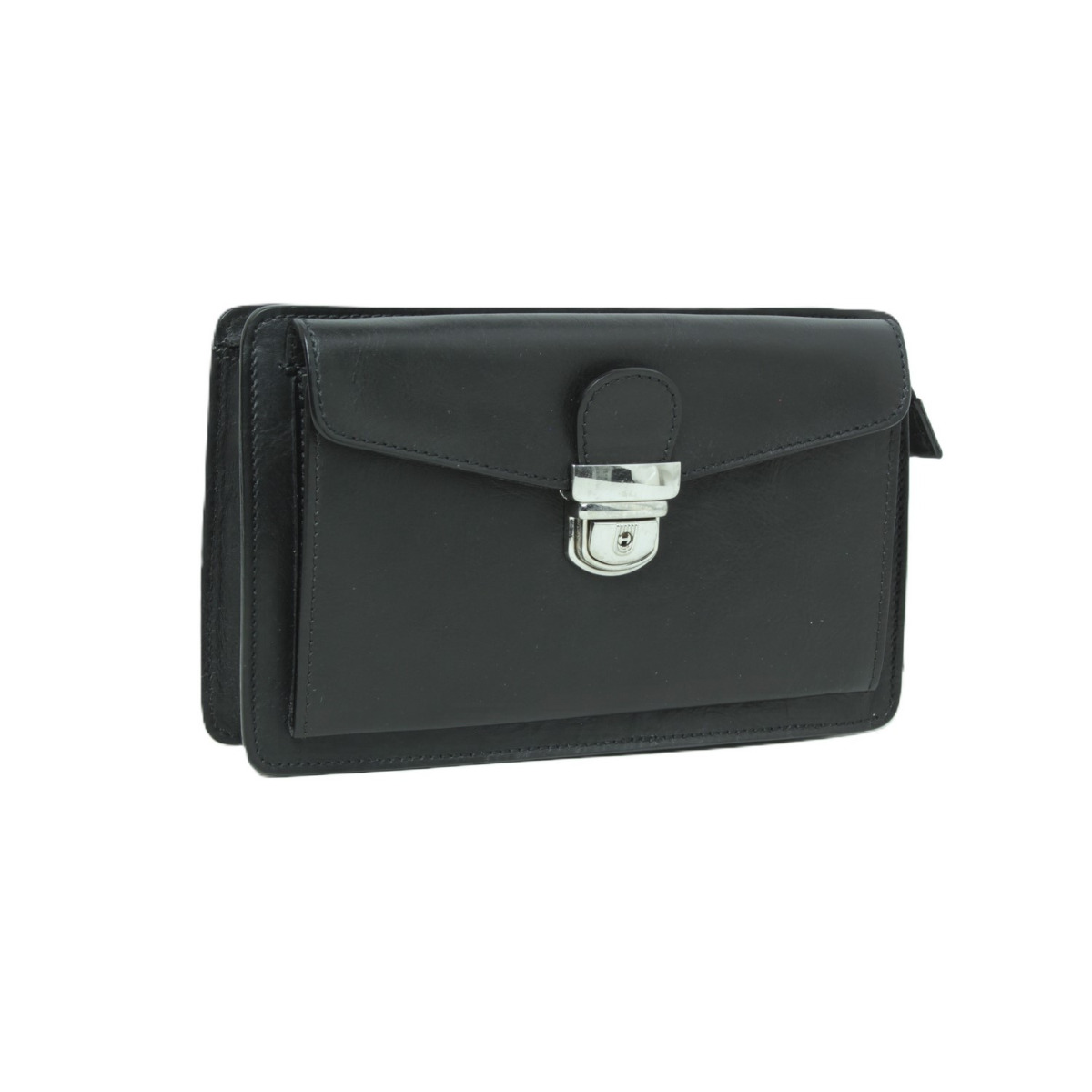 Full grain leather Clutch  - black|007889NE|Old Angler Firenze