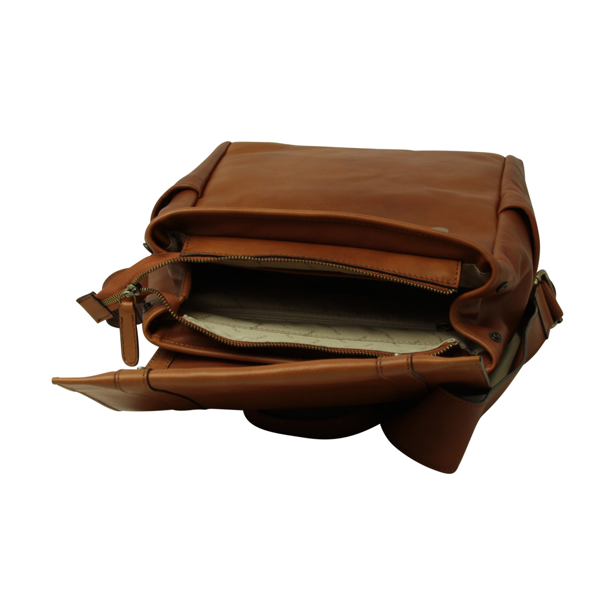 Leather laptop backpack - Gold | 030891CO US | Old Angler Firenze