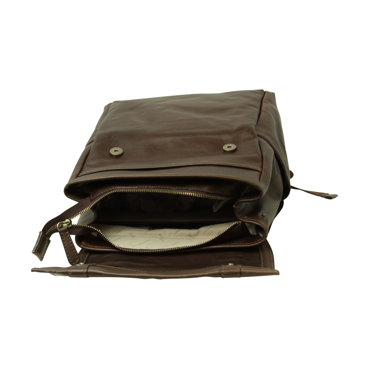 Leather laptop backpack - Dark Brown | 030891TM US | Old Angler Firenze