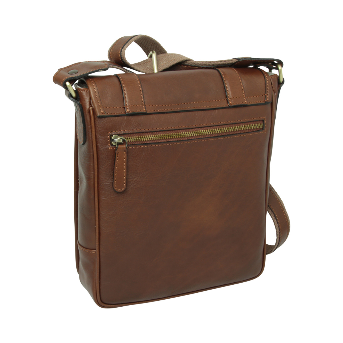 Soft Calfskin Leather Satchel Bag - Chestnut|031061CA|Old Angler Firenze