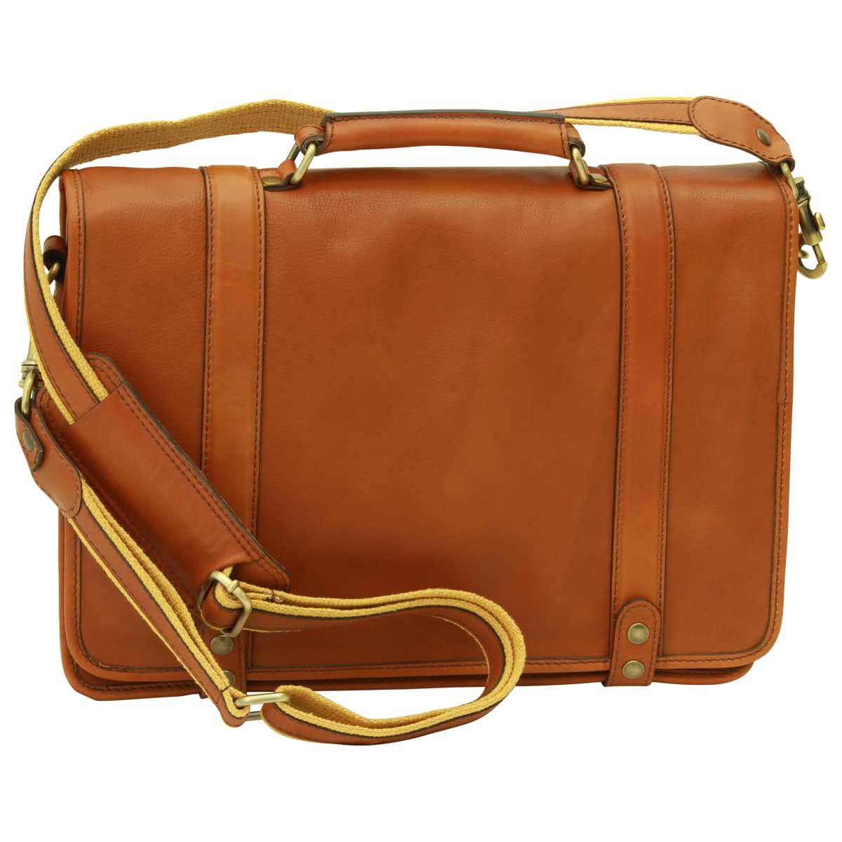 Calfskin Nappa leather briefcase - Gold | 031591CO US | Old Angler Firenze