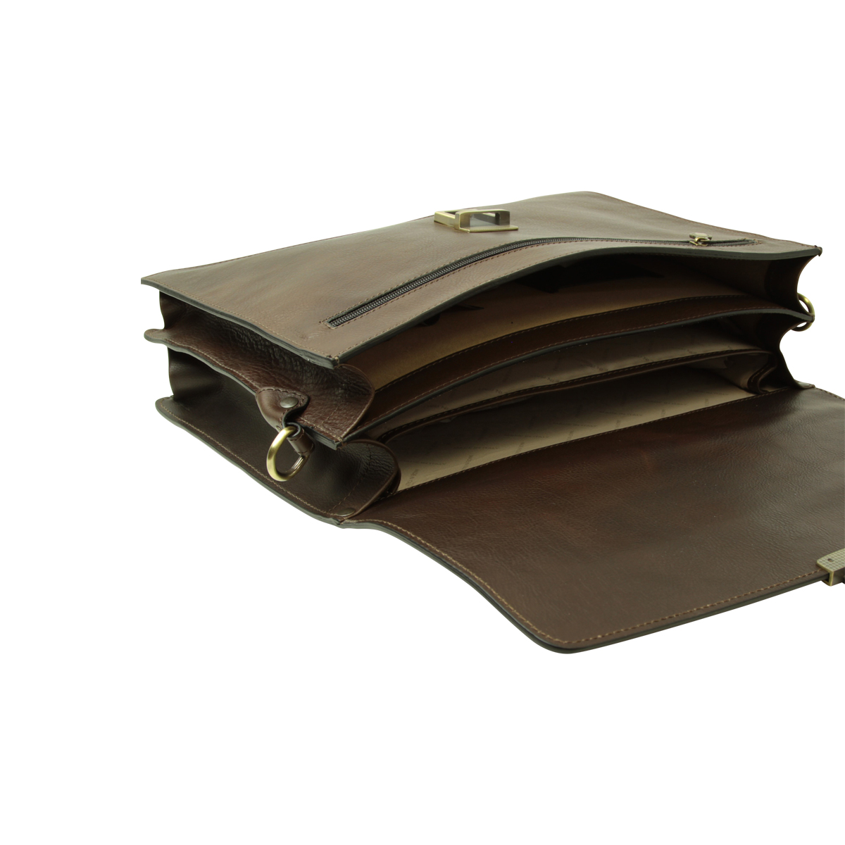 Leather Laptop Briefcase - Dark Brown | 052889TM US | Old Angler Firenze
