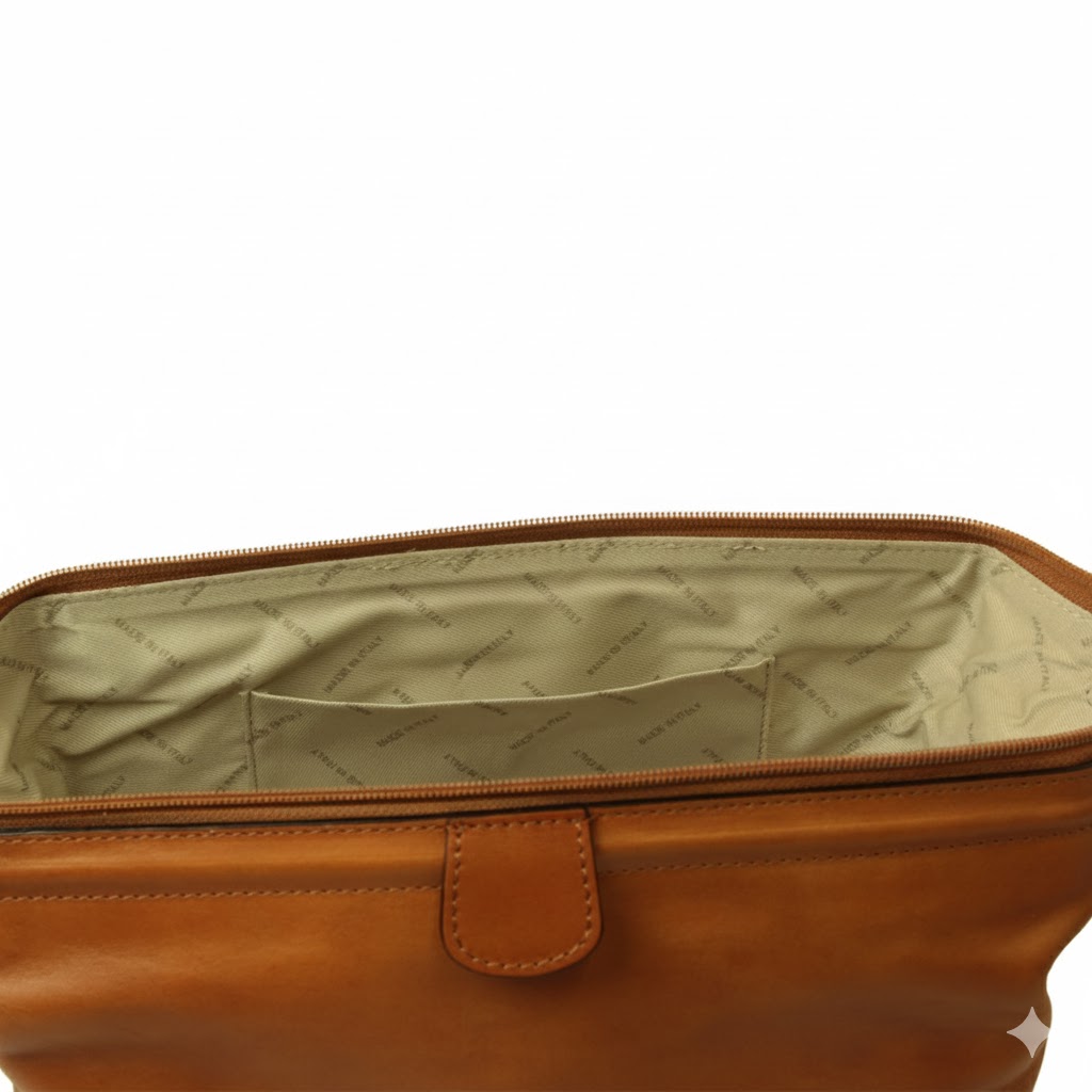 Leather Beauty Case - Brown Colonial | 065489CO US | Old Angler Firenze