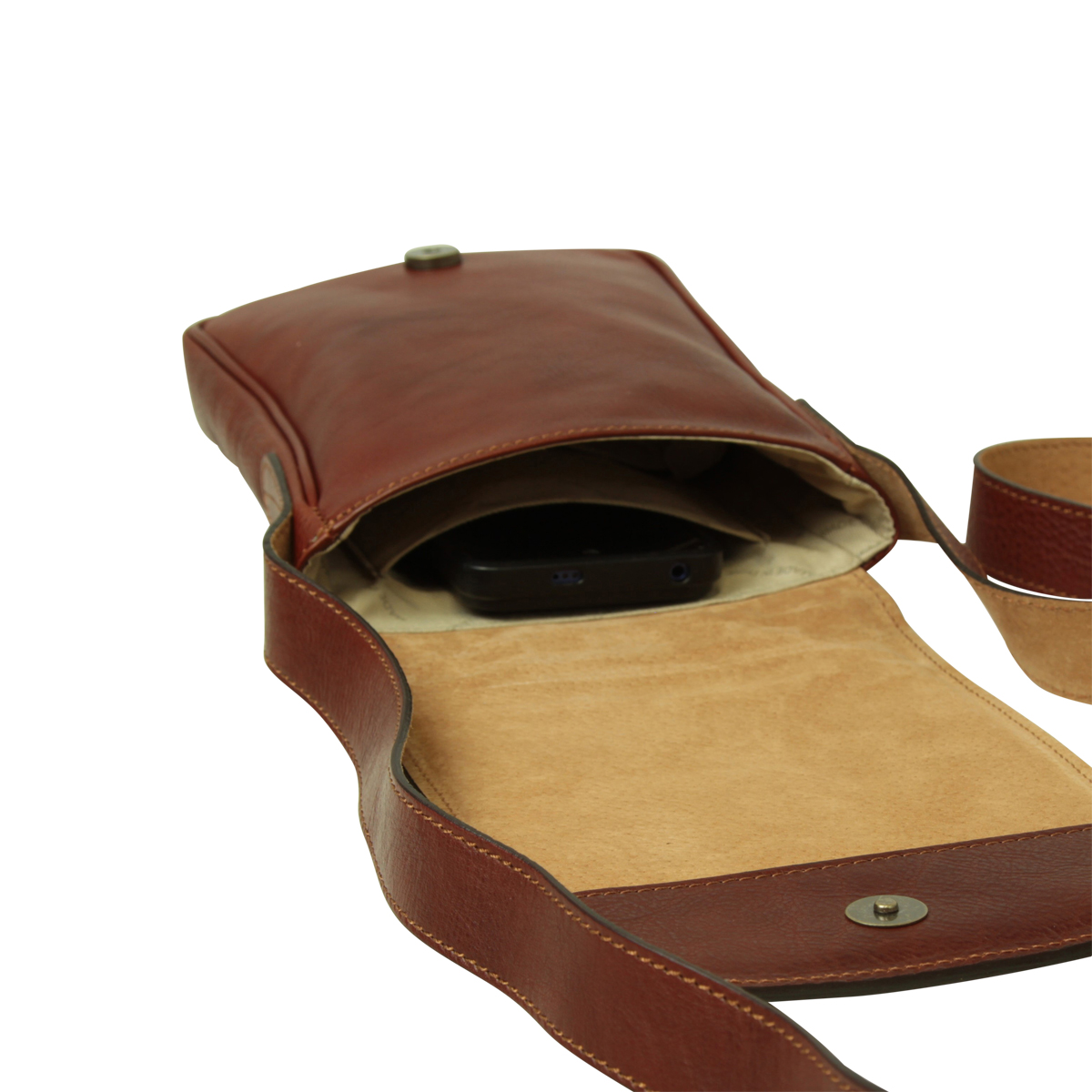 Cowhide leather cross body bag- Mahogany Brown|070891MA|Old Angler Firenze