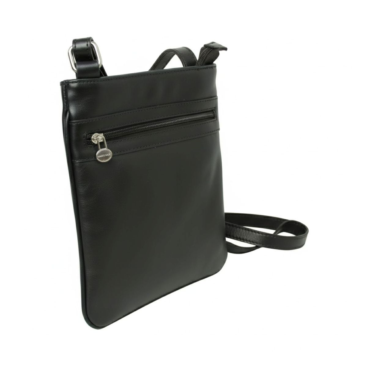 Leather shoulder bag -Black|074189NE|Old Angler Firenze