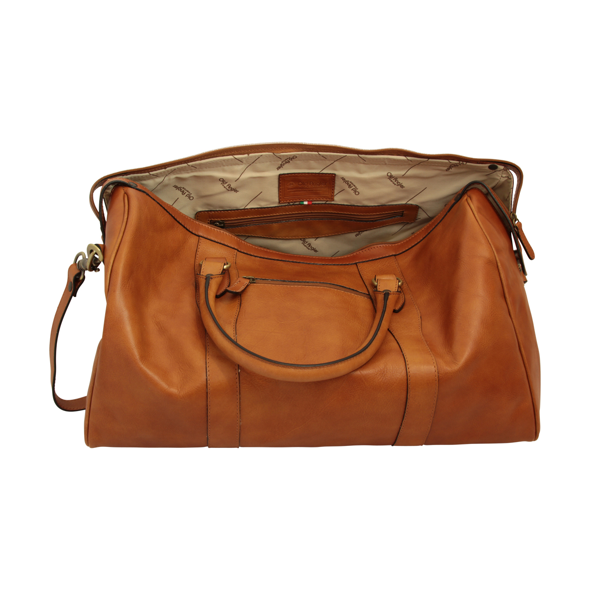Italian Leather Travel Bags for Men | Full-Grain brown colonial | 108889CO | Old Angler Firenze