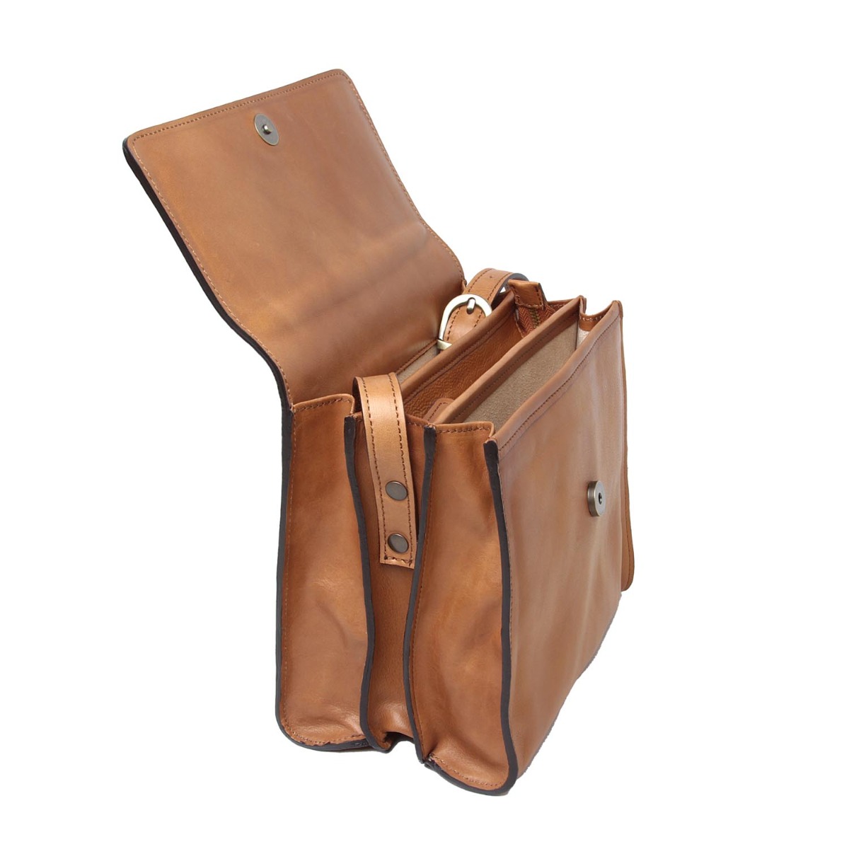  Calfskin shoulder bag-Colonial|209391CO|Old Angler Firenze