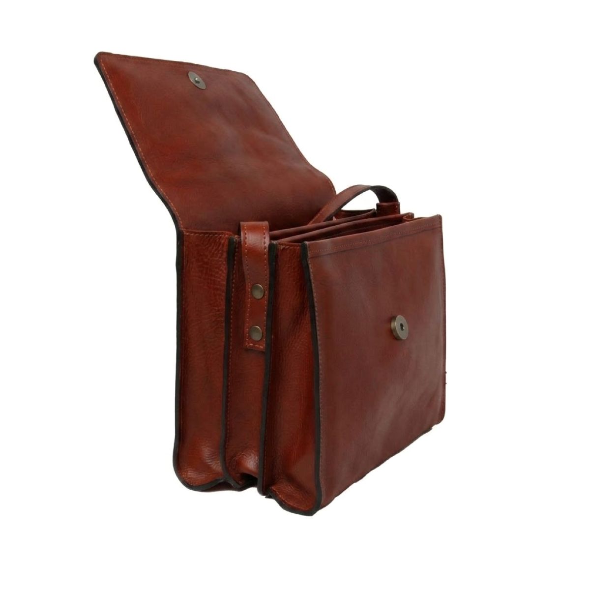 Full grain calfskin shoulder bag - Mahogany Brown|209391MA|Old Angler Firenze