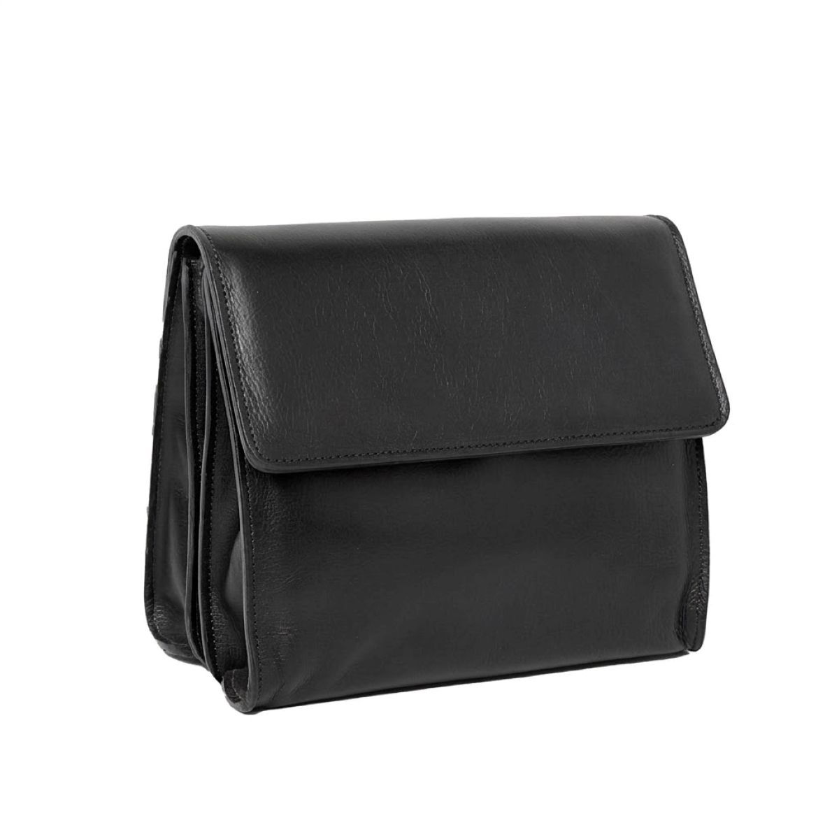 Shoulder bag in full grain calfskin - Black|209389NE|Old Angler Firenze