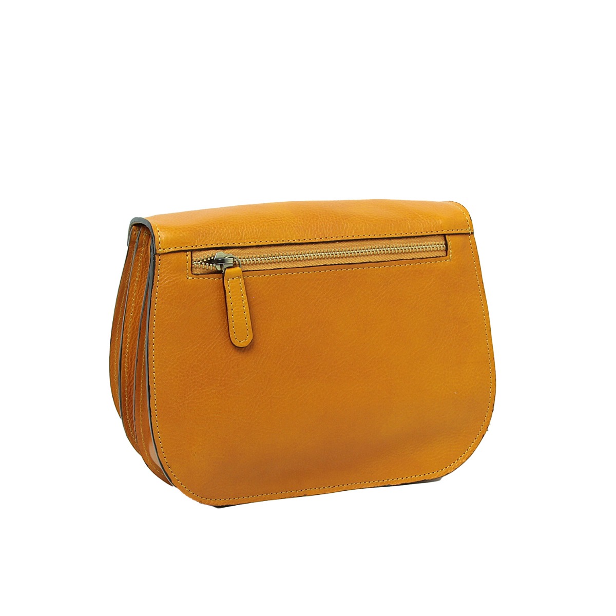 Full grain calfskin shoulder bag-Yellow Ocher|209691OC|Old Angler Firenze