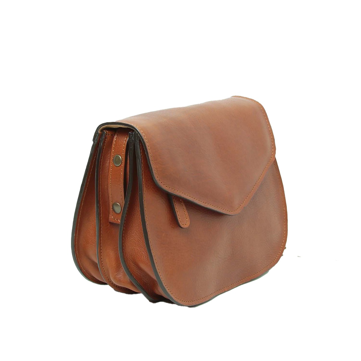 Full grain calfskin shoulder bag-Teak|209691TK|Old Angler Firenze