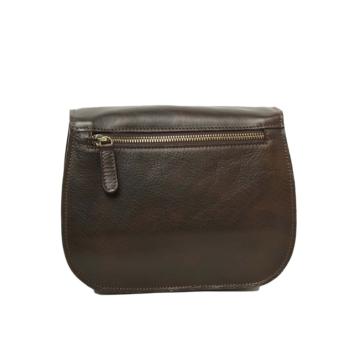 Full grain calfskin shoulder bag-Dark Brown|209691TM|Old Angler Firenze