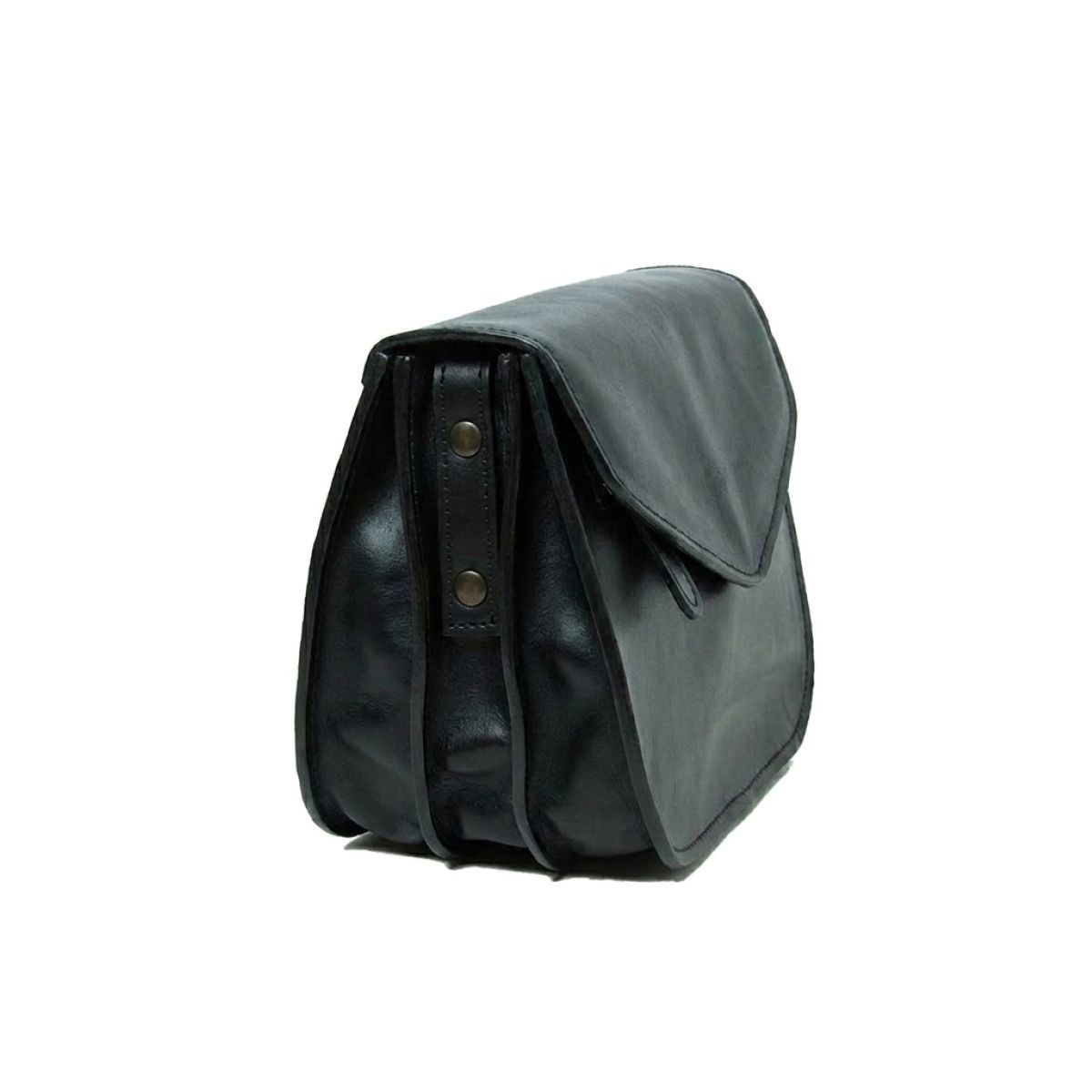 Full grain calfskin shoulder bag - Black|209689NE|Old Angler Firenze