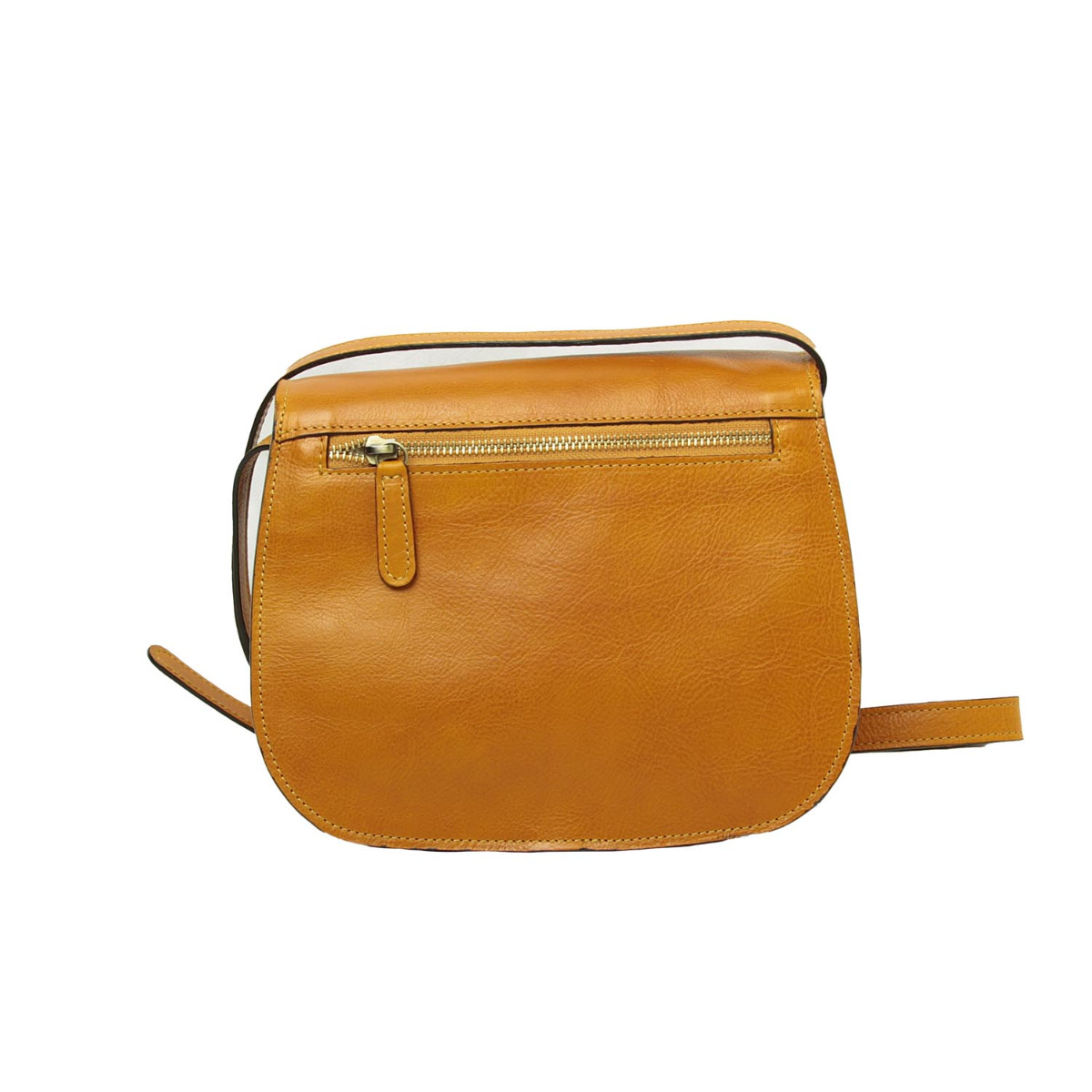  Women's shoulder bag in full grain calfskin-yellow ocher|209891OC|Old Angler Firenze