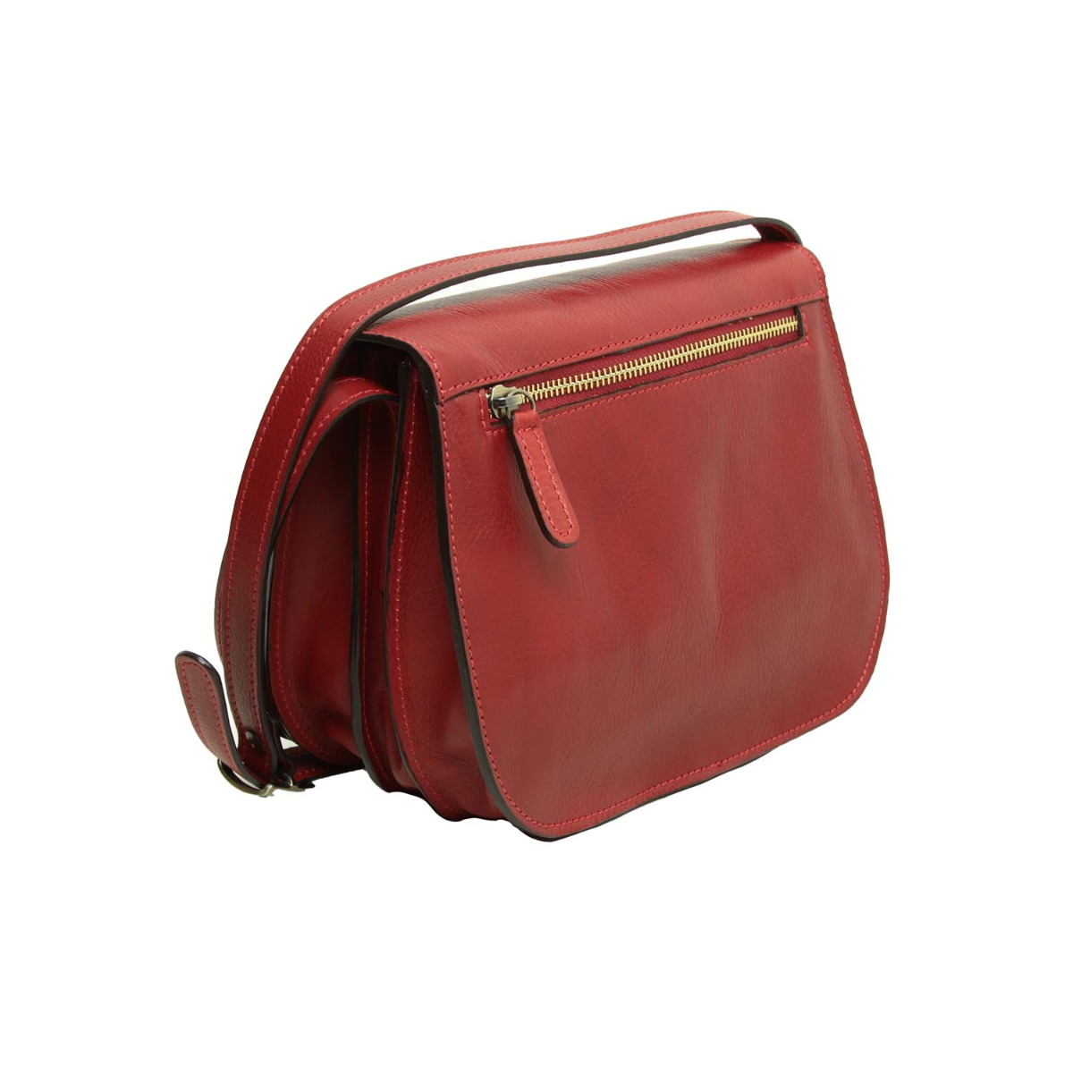 Women's shoulder bag in full grain calfskin -Red|209891RO|Old Angler Firenze