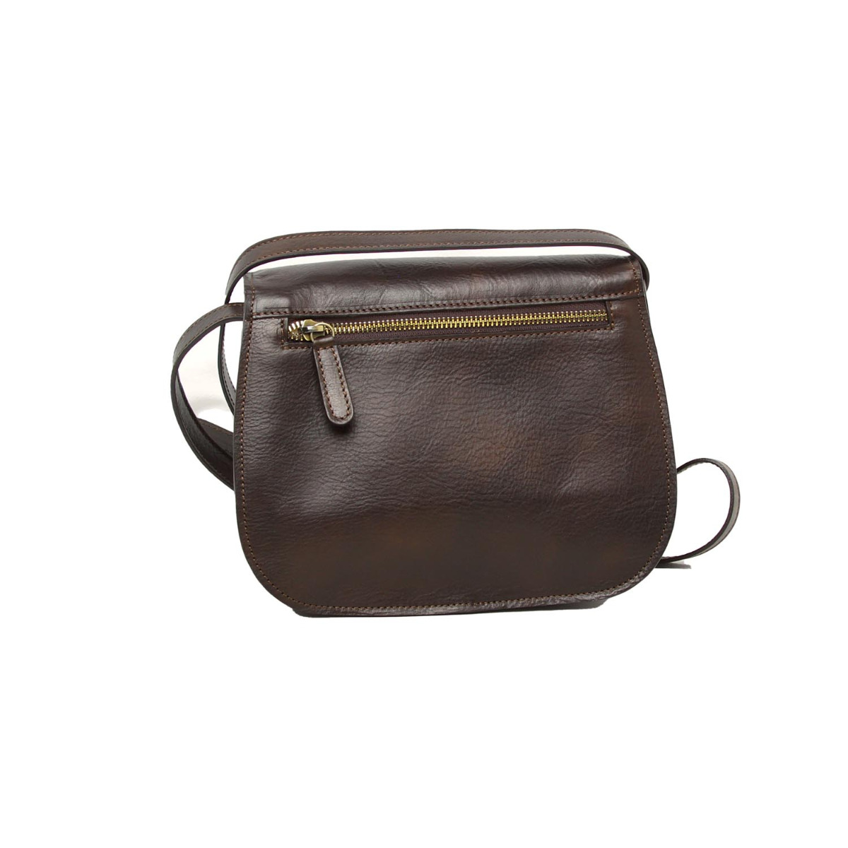 Women's shoulder bag in full grain calfskin-Dark brown|209891TM|Old Angler Firenze