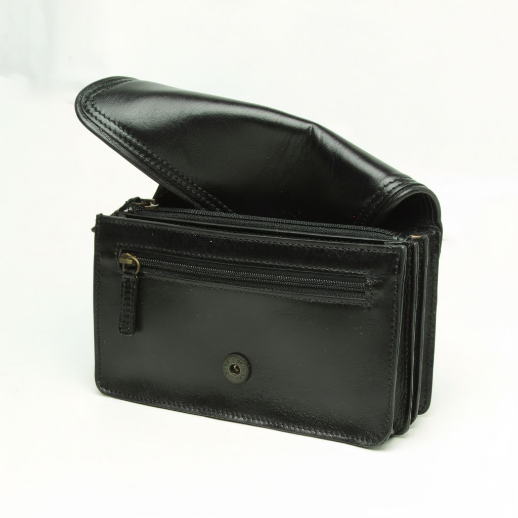 Leather clutch bag- Black|407989NE|Old Angler Firenze