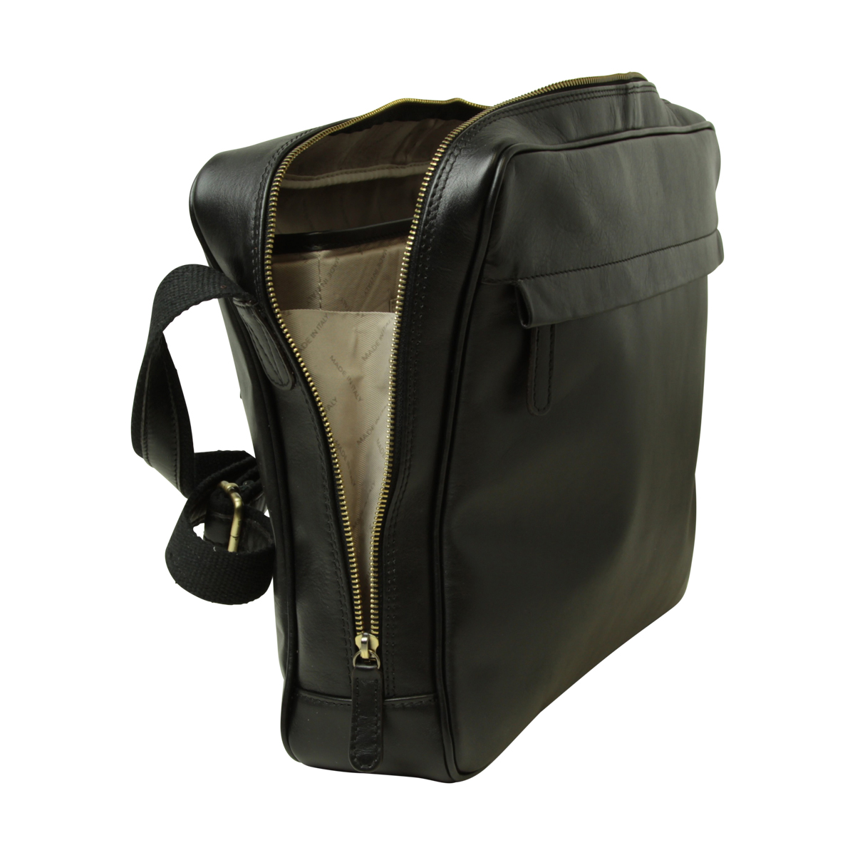 Vachetta Leather Messenger - Black | 409189NE US | Old Angler Firenze