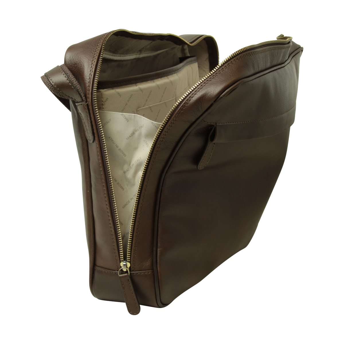 Vachetta Leather Messenger - Dark Brown | 409189TM US | Old Angler Firenze