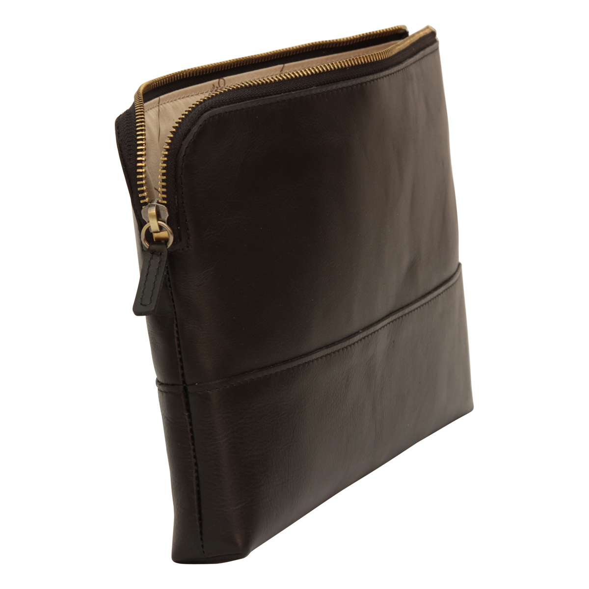 Full grain calfskin document case - dark brown  | 410789TM US | Old Angler Firenze