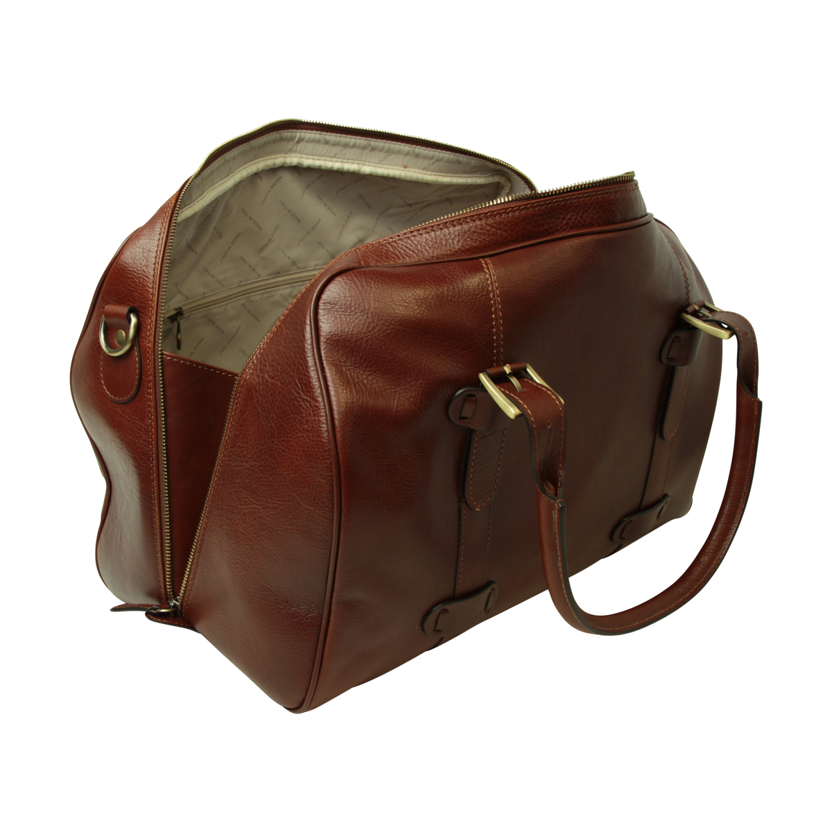 Cowhide leather duffel bag - Brown | 410889MA US | Old Angler Firenze