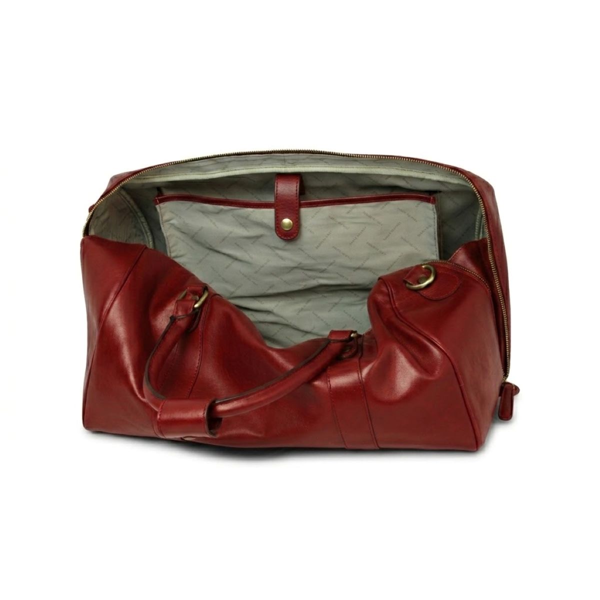 Full grain leather travel bag - Red|414891RO|Old Angler Firenze