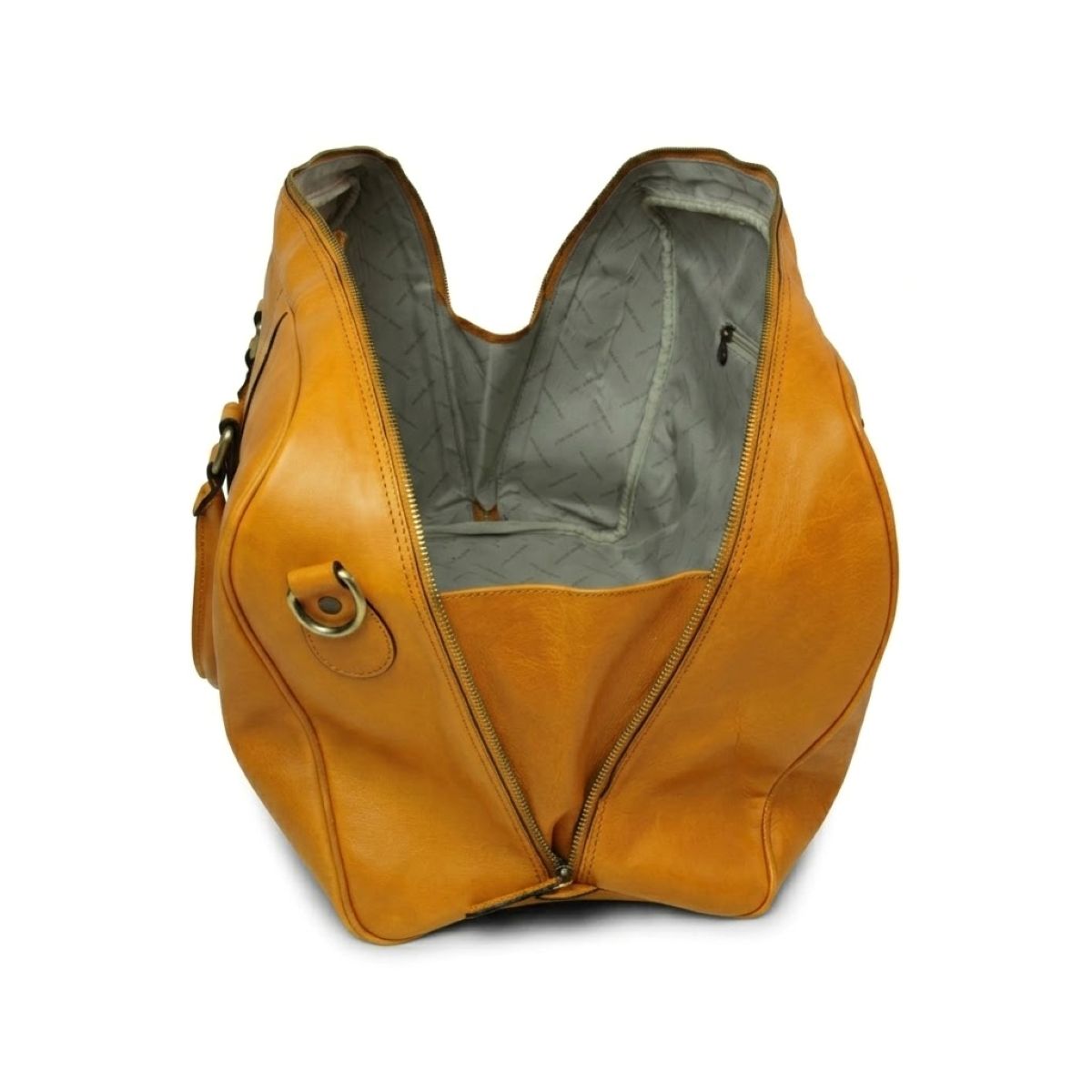 Full grain leather large travel bag - Ochre|414991OC|Old Angler Firenze