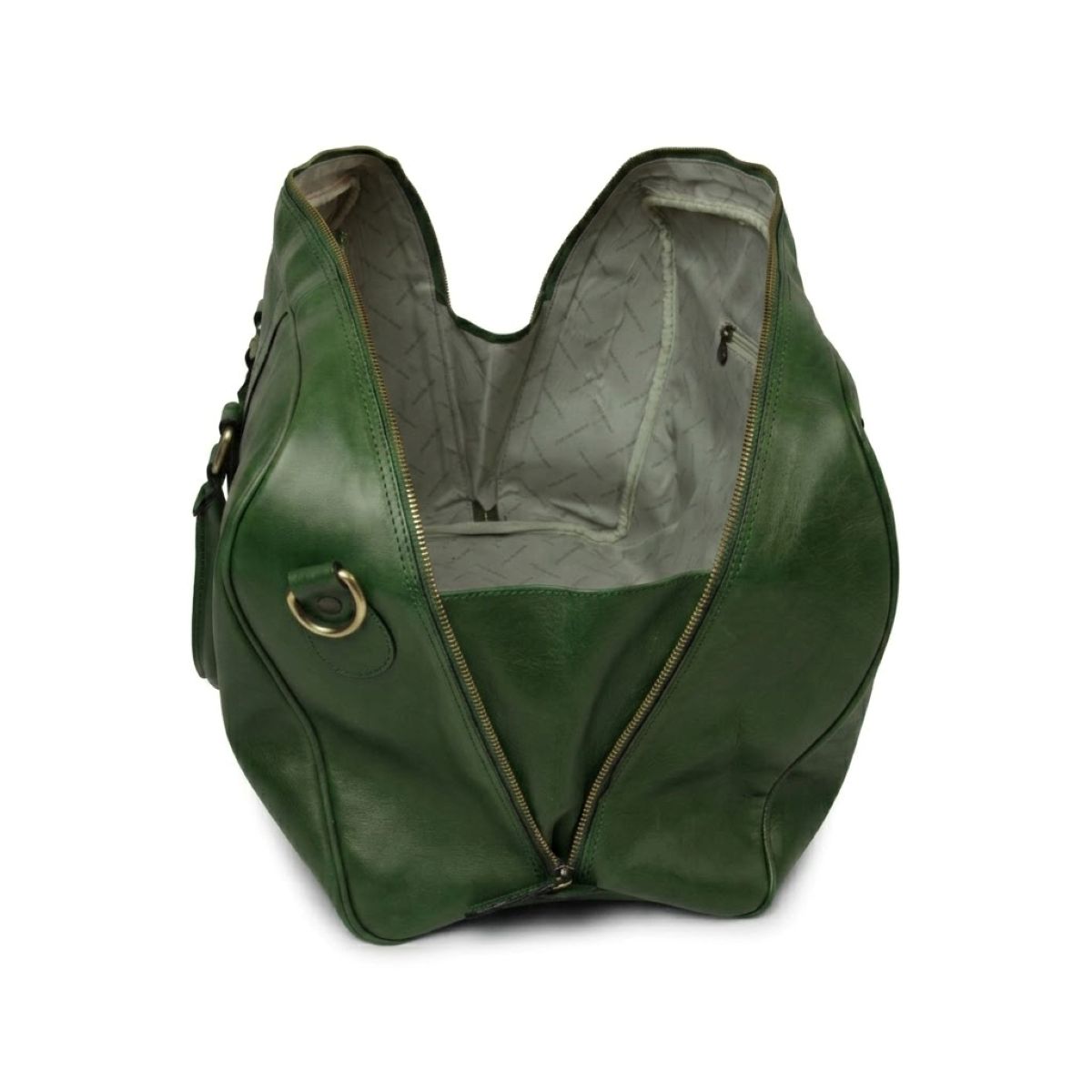 Full grain leather travel bag - Green|414891VE|Old Angler Firenze
