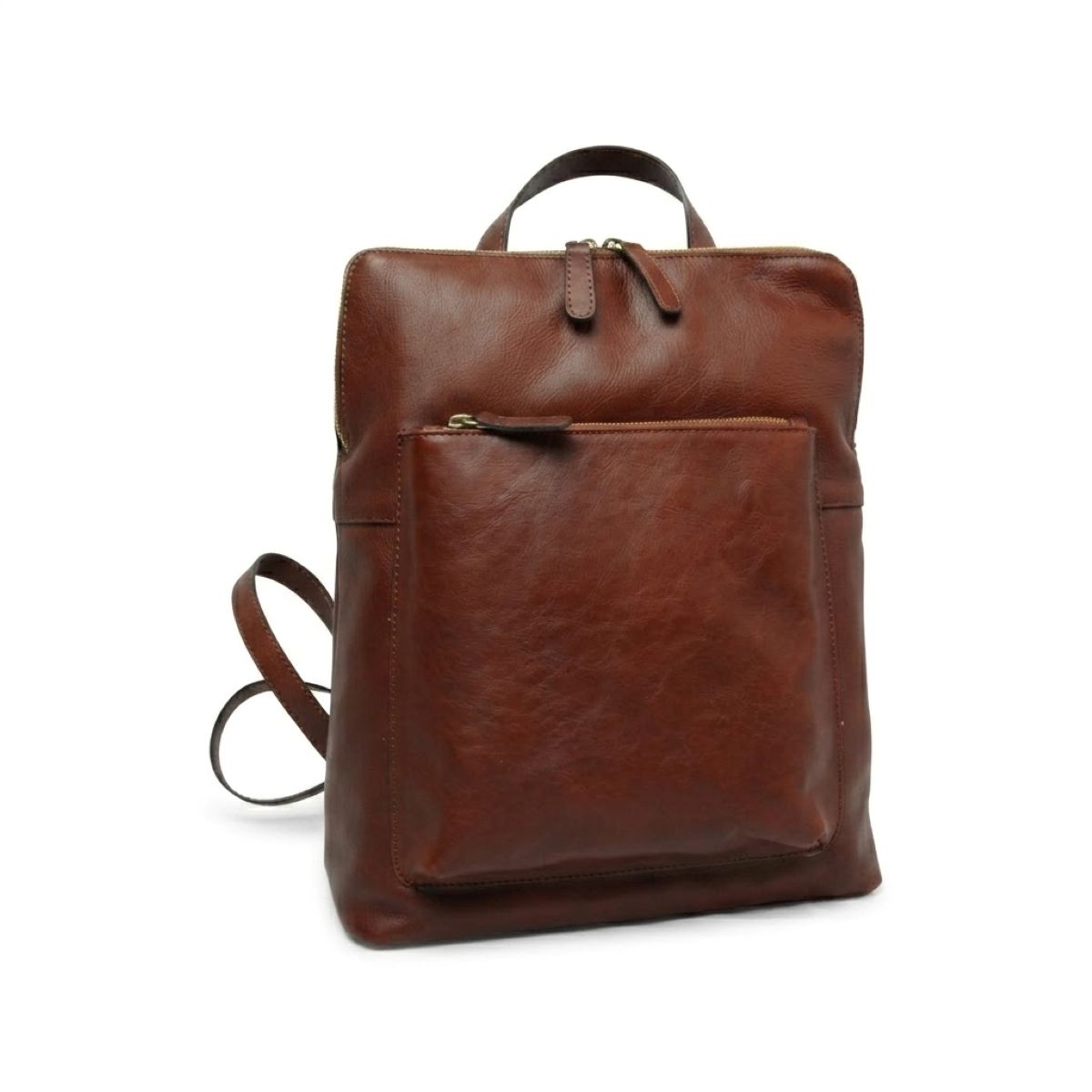 Full grain leather backpack err - Brown|415793MA|Old Angler Firenze