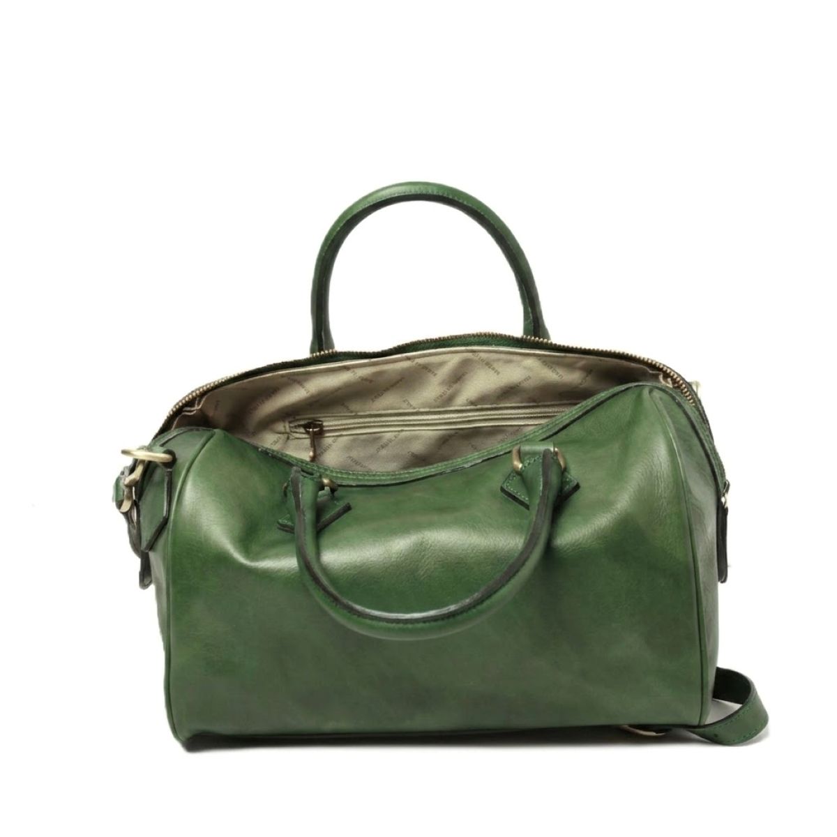 Double handled shoulder bag - Green|416091VE|Old Angler Firenze