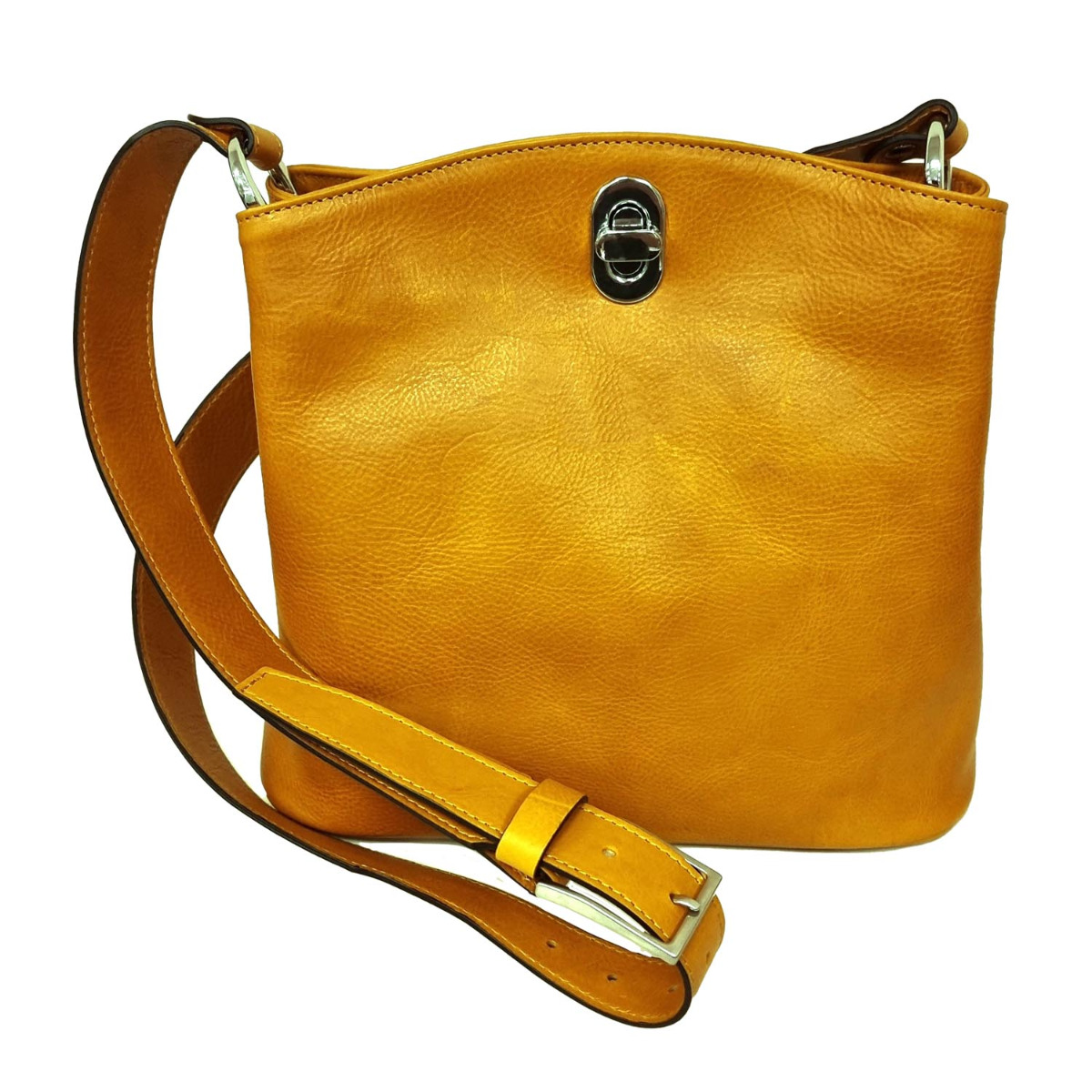 LEATHER BUCKET BAG-OCHER|416391OC|Old Angler Firenze