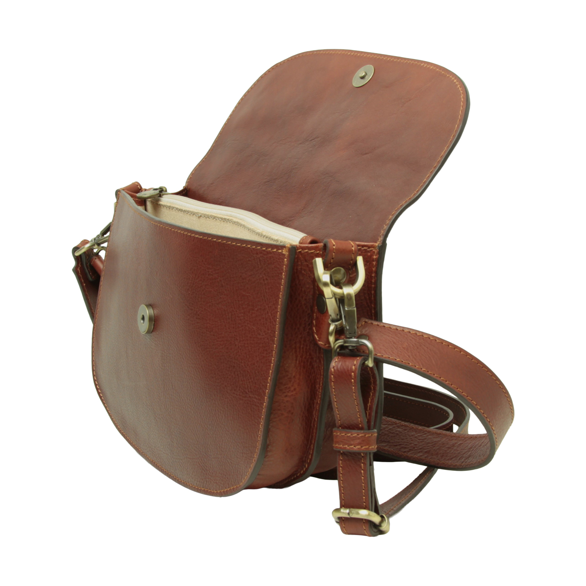 Two-sided shoulder bag in full-grain calfskin –Mahogany|417291MA|Old Angler Firenze