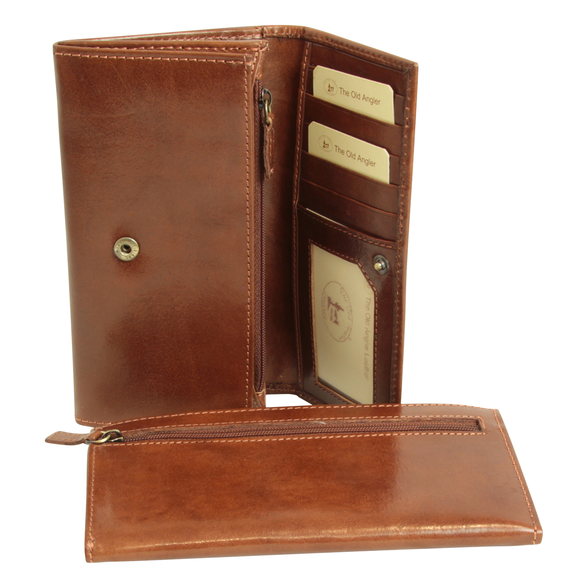 WOMEN'S LEATHER WALLET WITH EXTERNAL POCKET - BROWN|807593MA|Old Angler Firenze