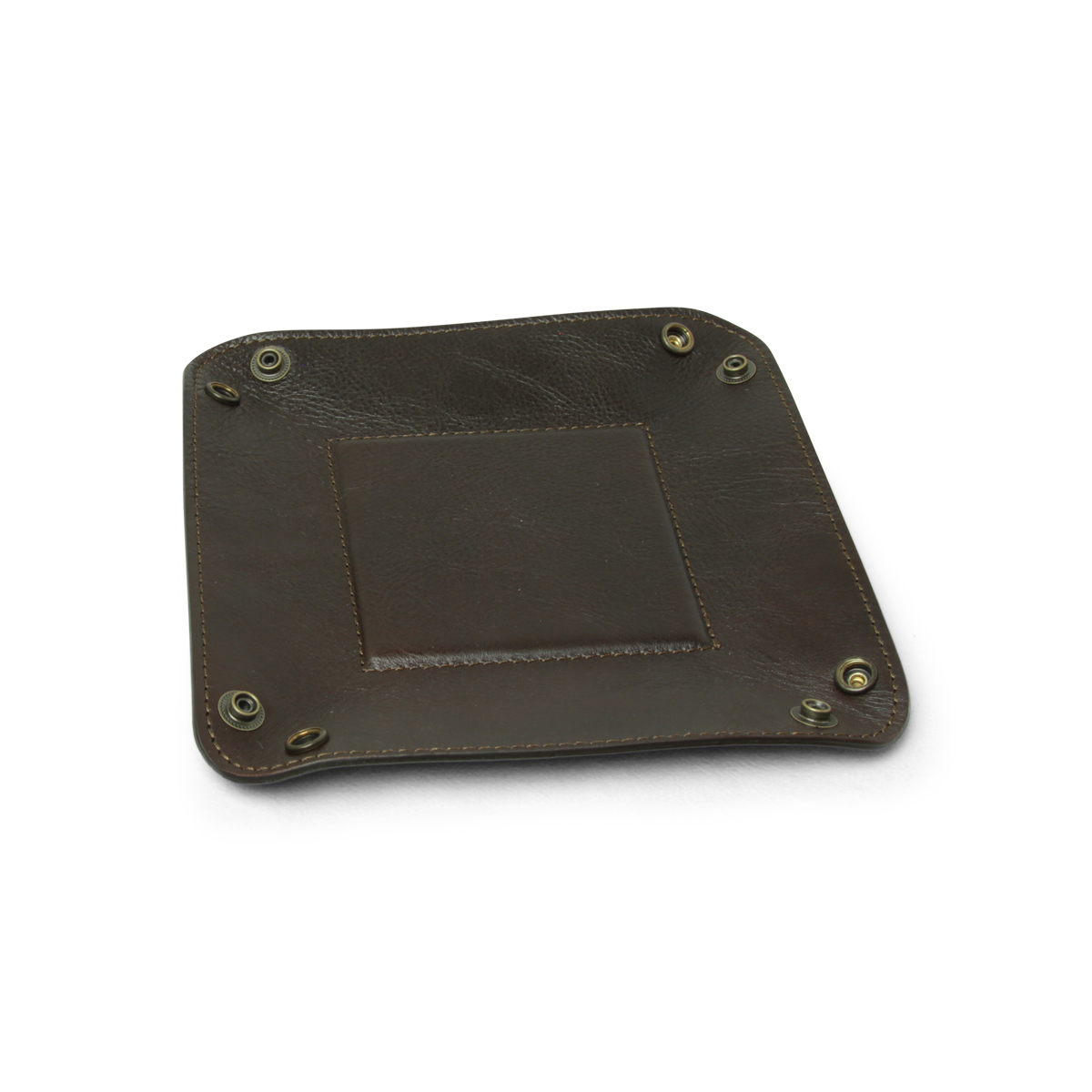 Full grain leather valet tray - dark brown|755589TM|Old Angler Firenze