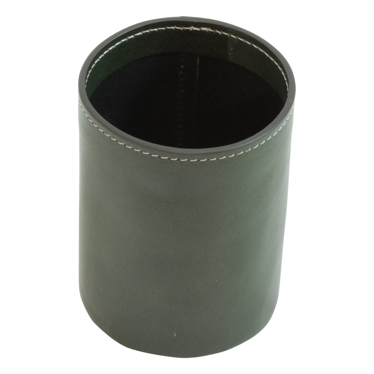 Leather pen cup - green | 763089VE US | Old Angler Firenze