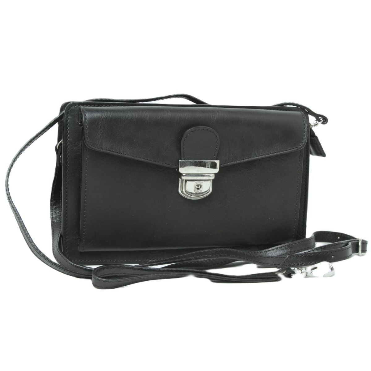 Full grain leather Clutch - Black