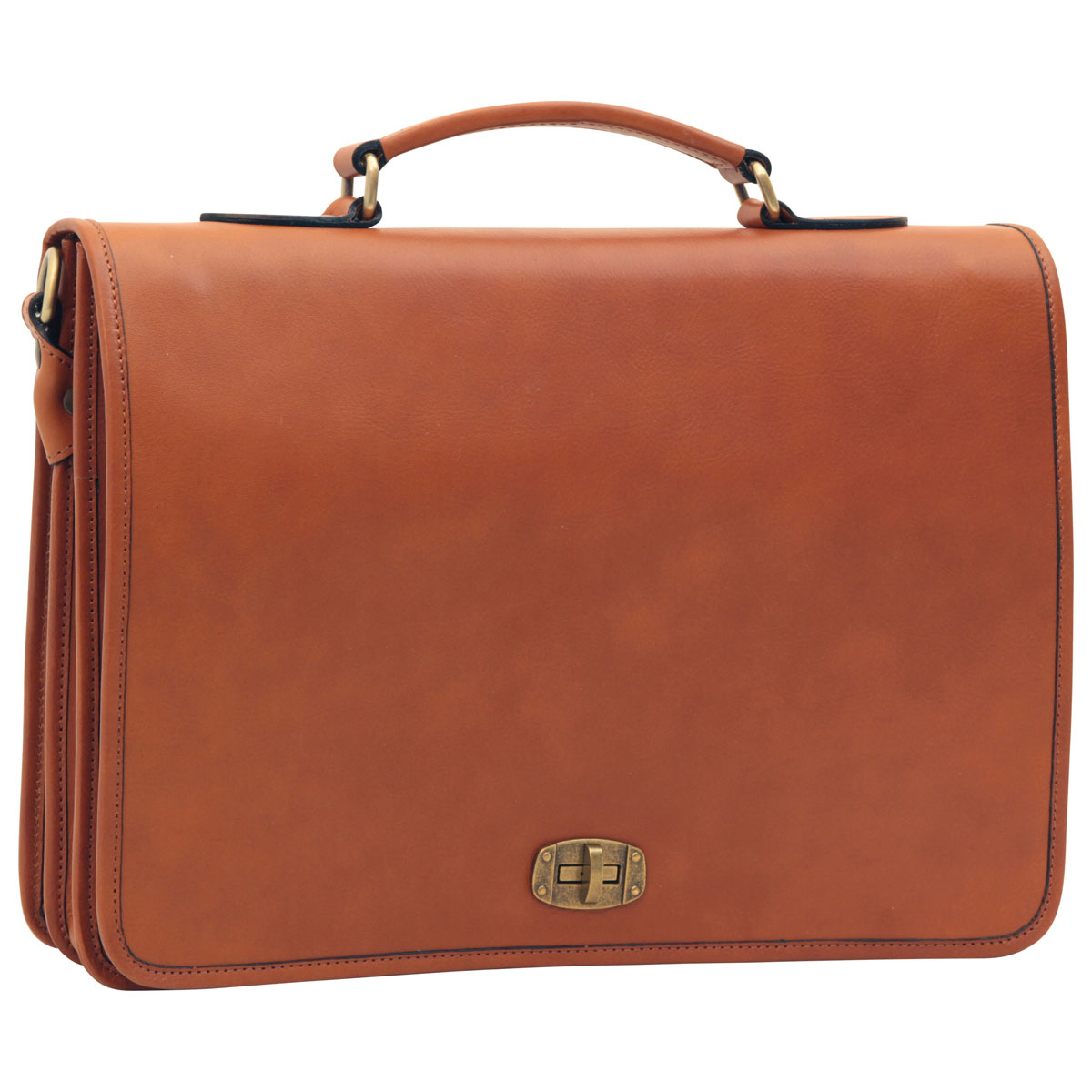 Cowhide Leather Full length Flap Briefcase