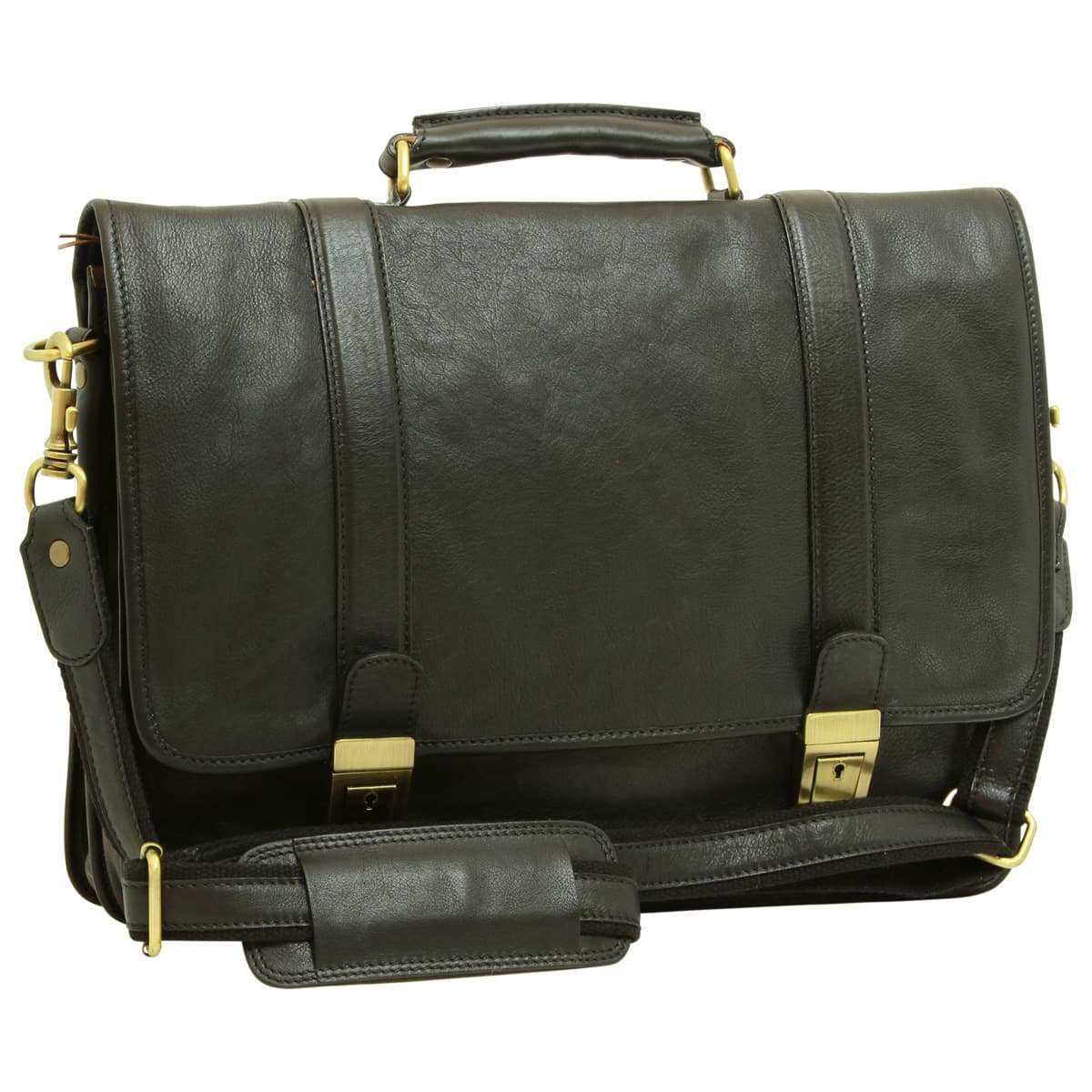 Calfskin Leather Briefcase - Black