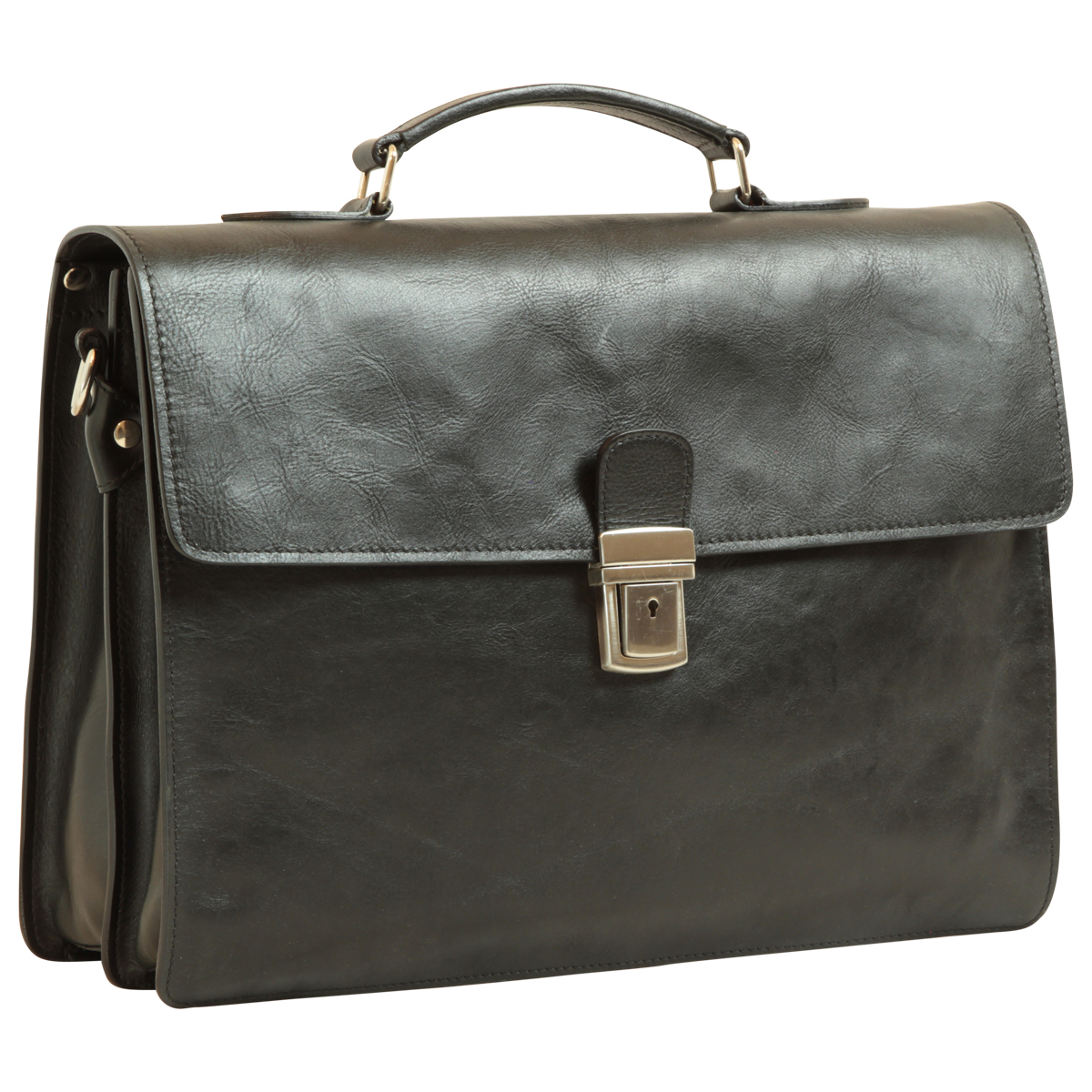 Leather Computer Bags for Men - Black