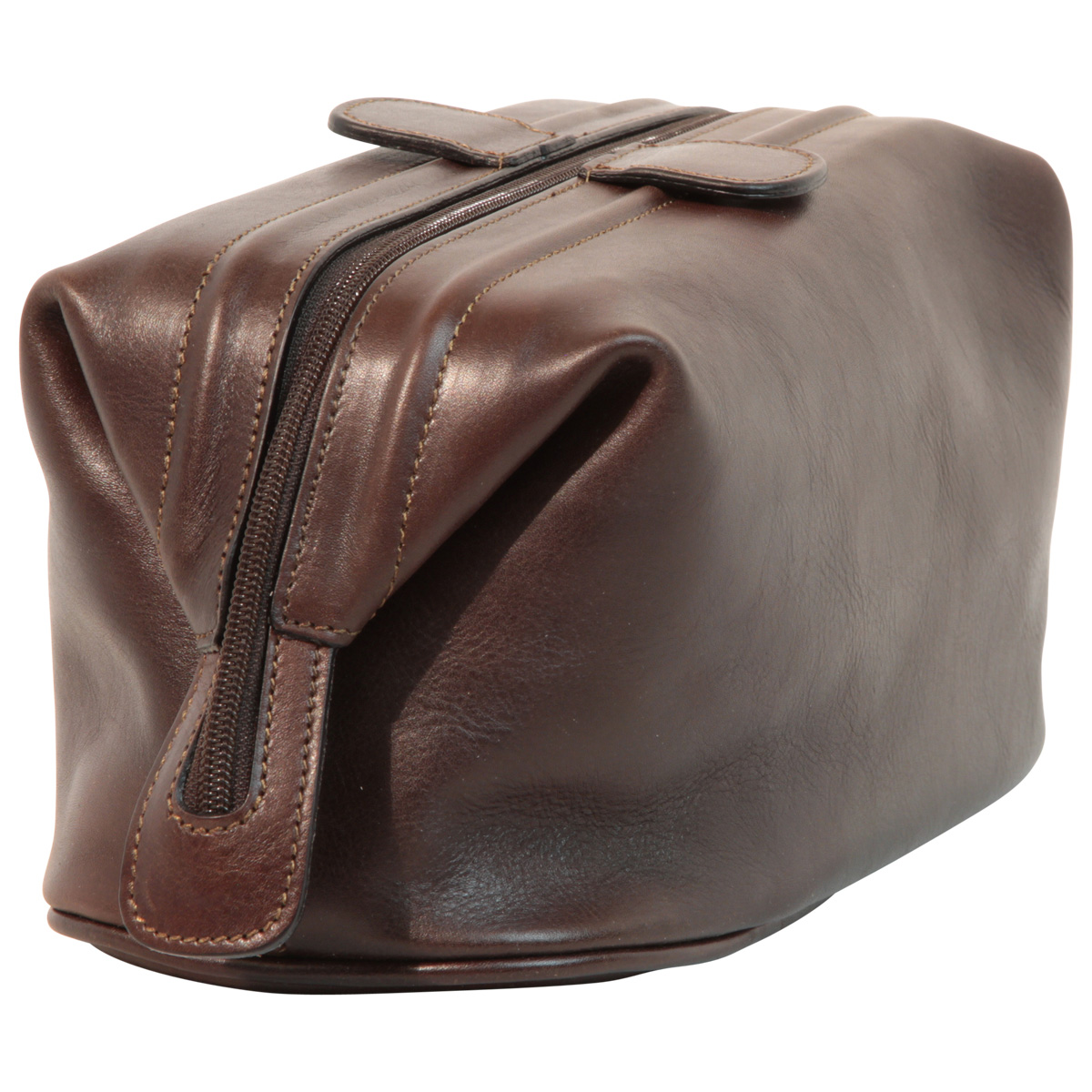 Leather Beauty Case - Dark Brown | 065489TM US | Old Angler Firenze