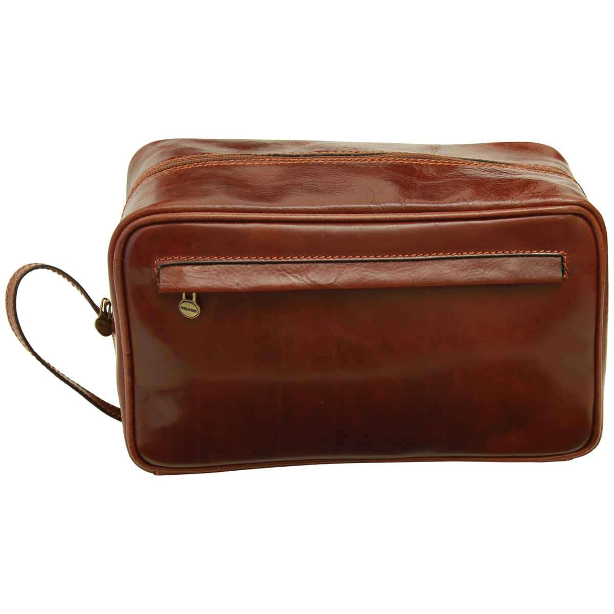 Portacosmetico in pelle coloniale - Brown