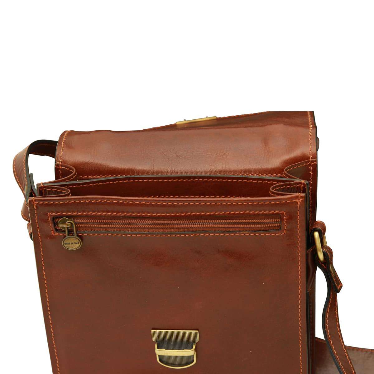  Men’s Leather Briefcase Shoulder Bag | Classica II Brown | 079605MA | Old Angler Firenze